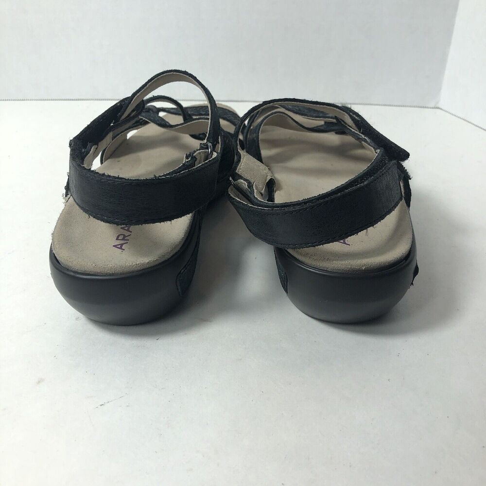 Aravon Sandals Womens Size 8 Comfort X Strap Ankle Black Snake Print D - Picture 7 of 10